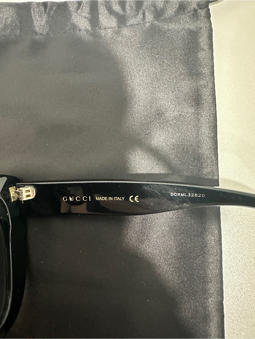 Gucci Black GG0327S Sunglasses with Gold GG Accents - Picture 10 of 11